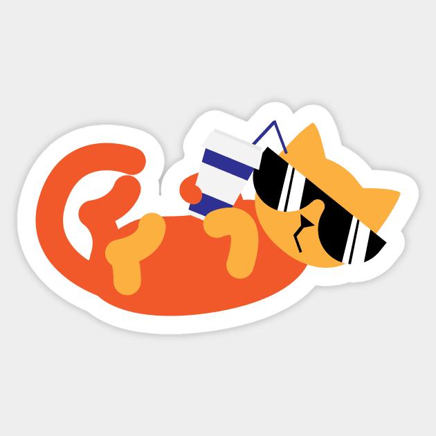 Just a Chilling Red Cat Sticker by Dmytro